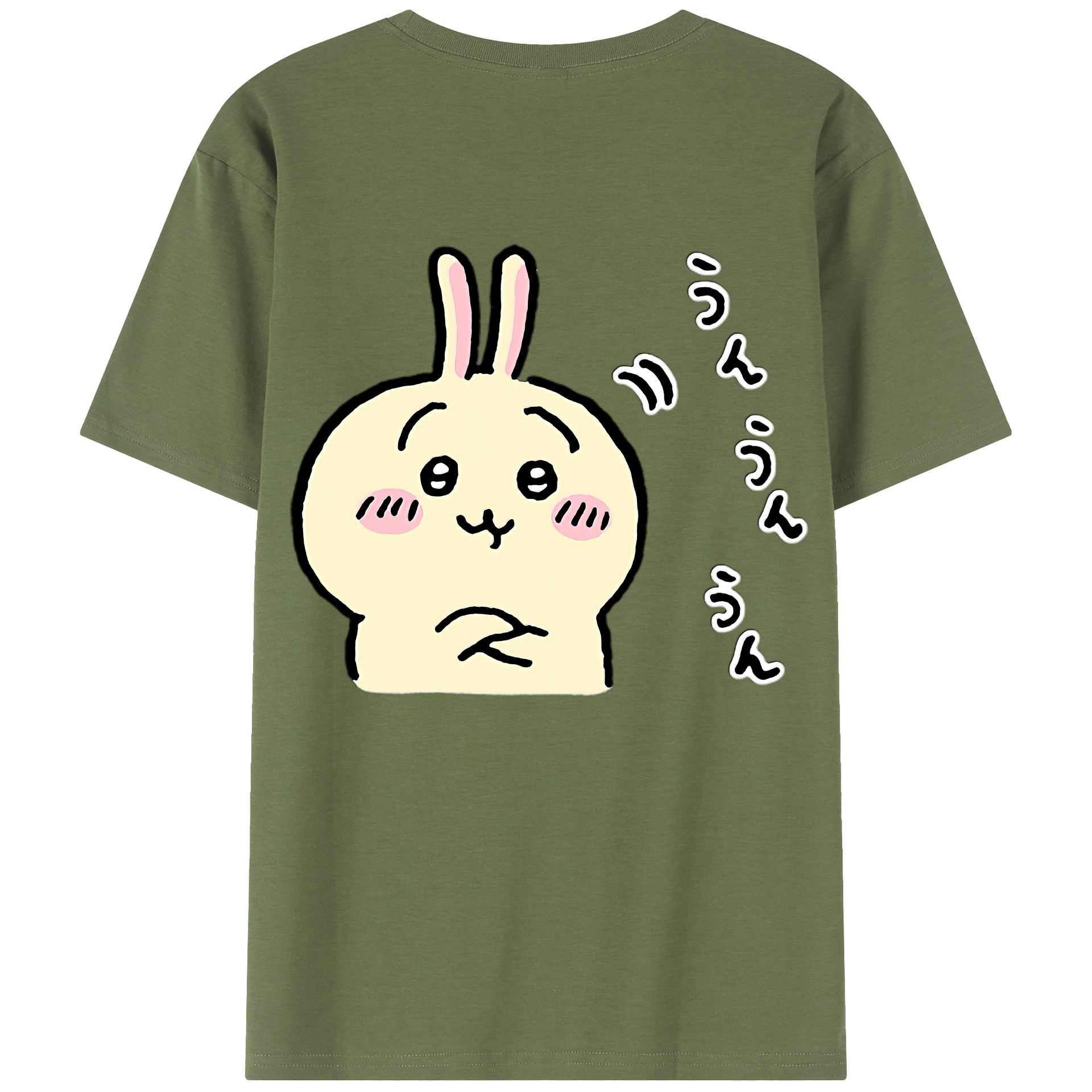 （画像用） ちいかわ うさぎ Chii-kawa usagi 綿100％半袖Tシャツ（背面プリント）